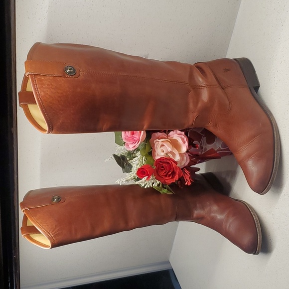 Wms FRYE extended calf leather riding boots (sz 7B) - Picture 3 of 10